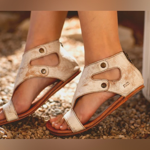 Bedstu Bed Stu Soto G Leather Sandals Flat Zipper Open Toe size 7 - Picture 1 of 8